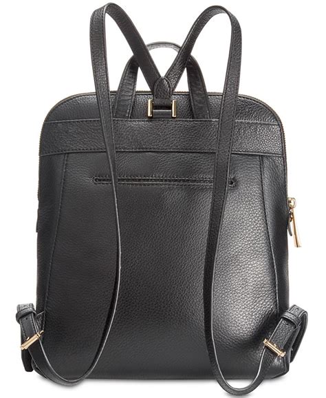 Michael Kors Rhea Slim Pebble Leather Backpack.